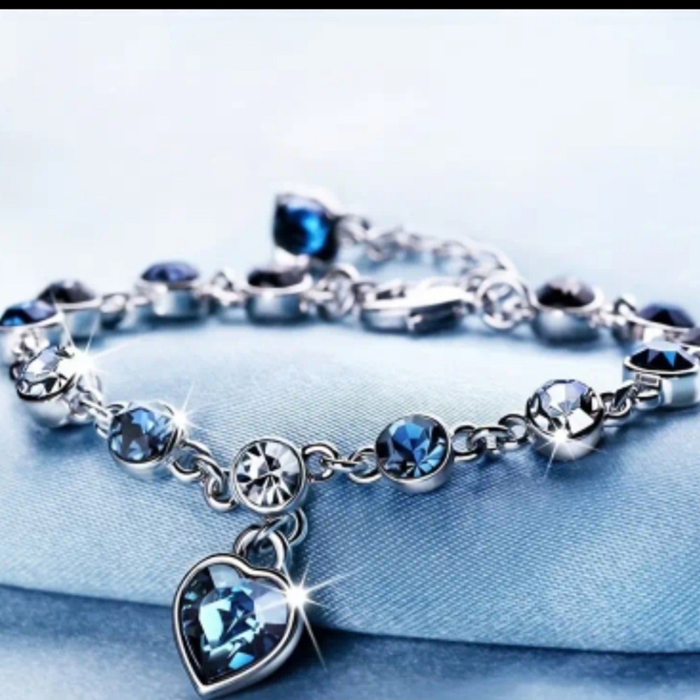 Stunning Heart Of Ocean Rhinestone Braclet - Picture 4 of 6